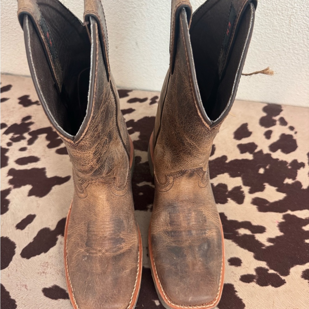 Double H Dark Brown Leather Boots